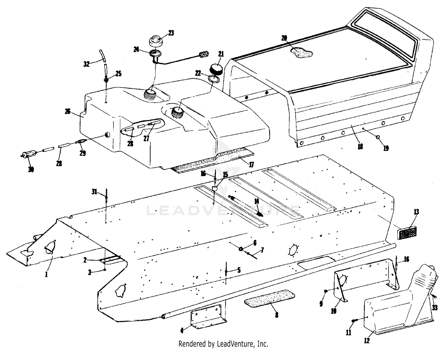 TUNNEL, GAS TANK AND SEAT [52548]