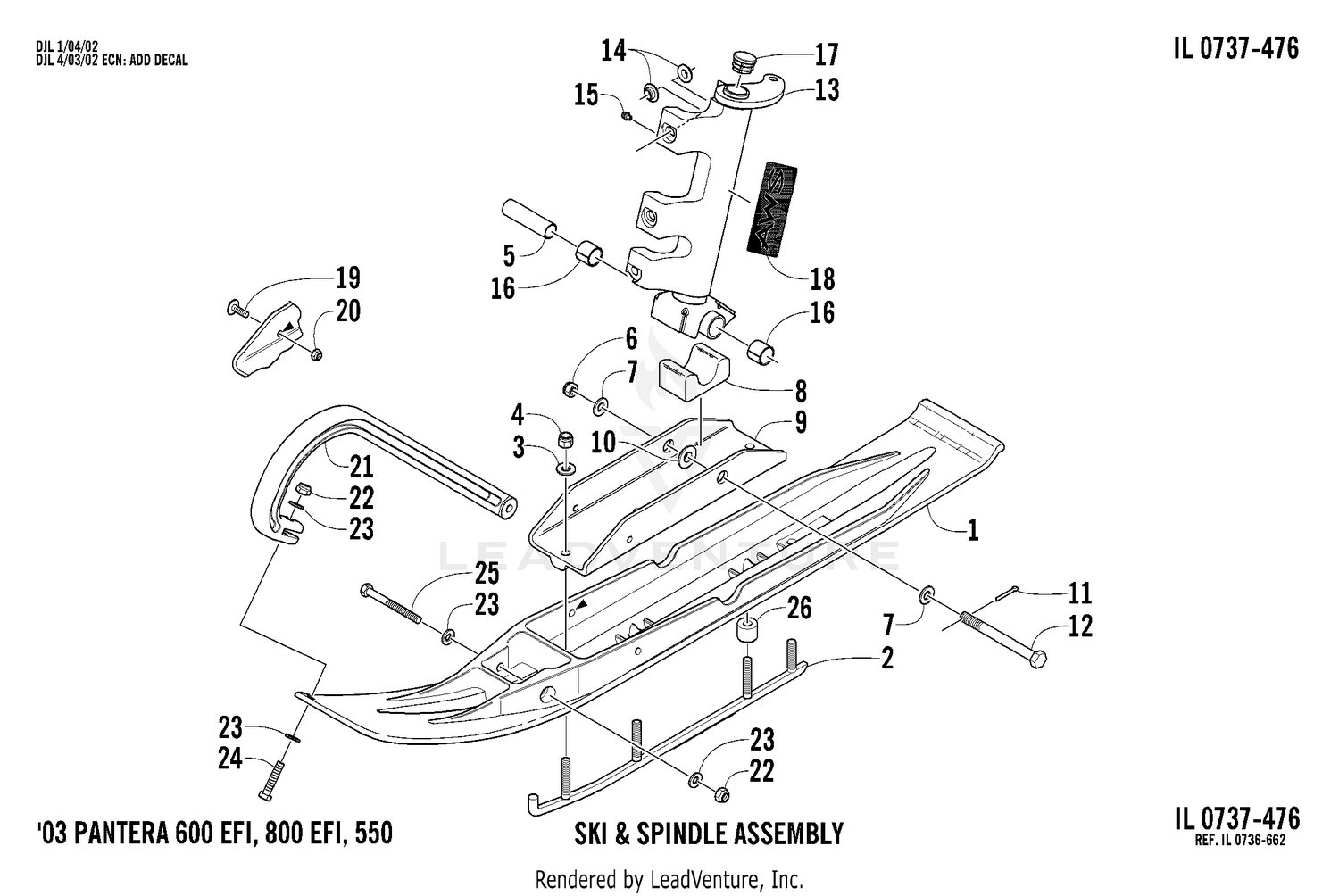 SKI AND SPINDLE ASSEMBLY (International) [56569]