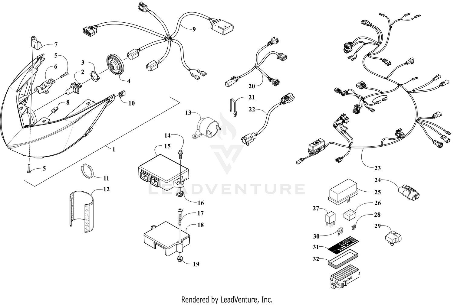 HEADLIGHT AND WIRING ASSEMBLIES [109876]