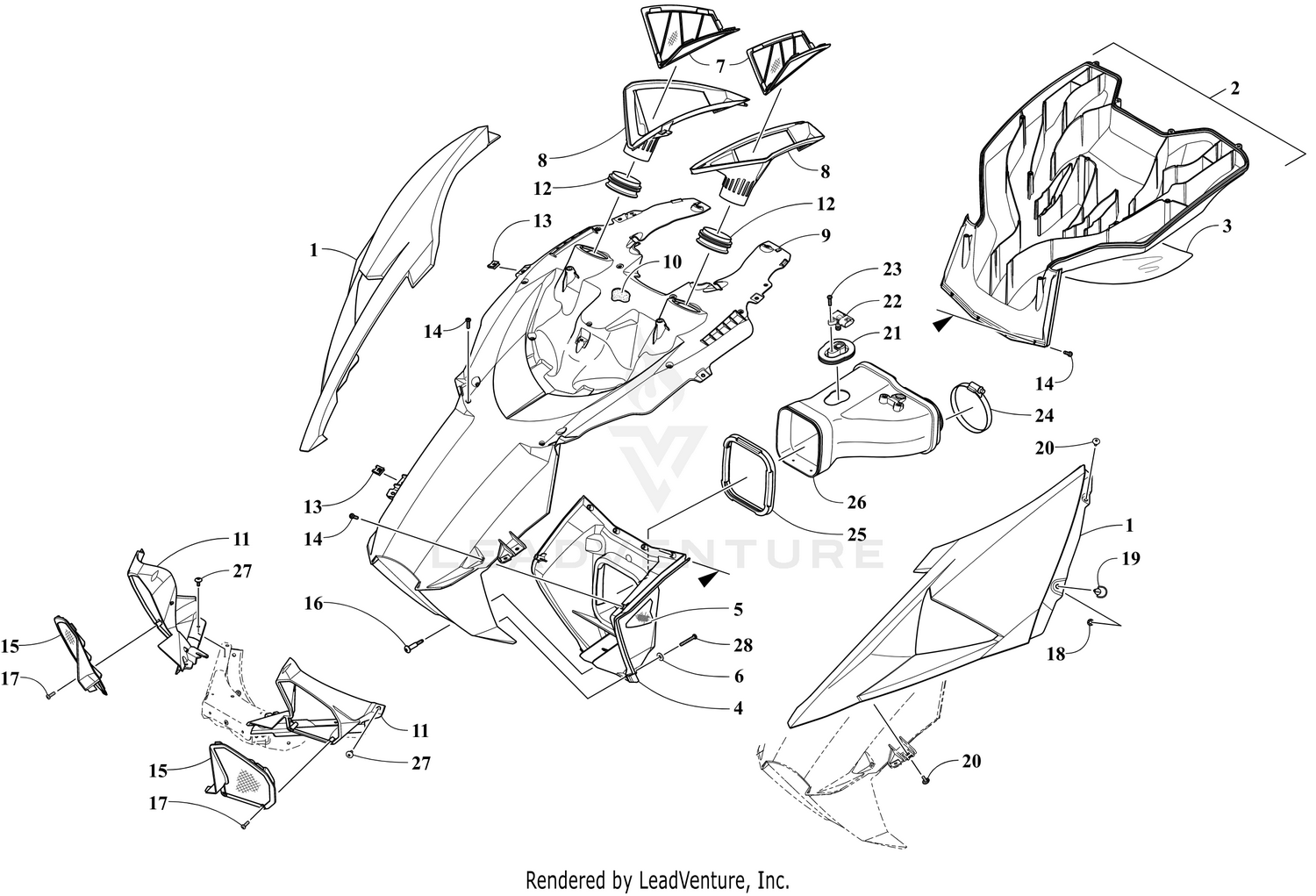 HOOD AND AIR INTAKE ASSEMBLY [108961]