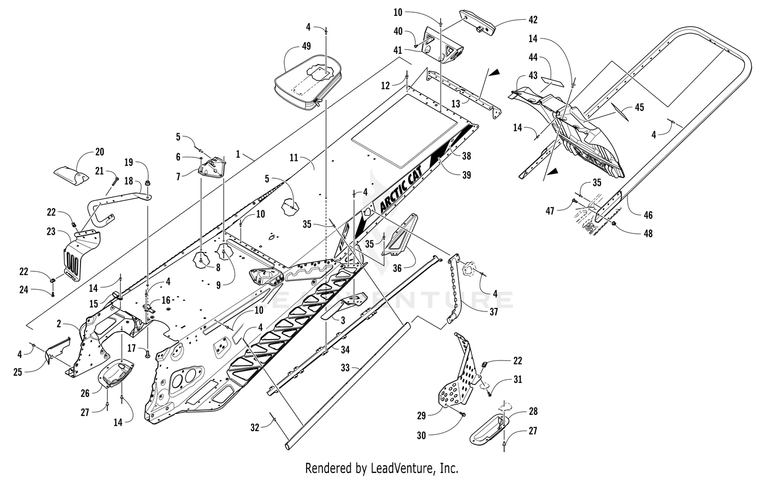 TUNNEL, REAR BUMPER, AND SNOWFLAP ASSEMBLY [104446]