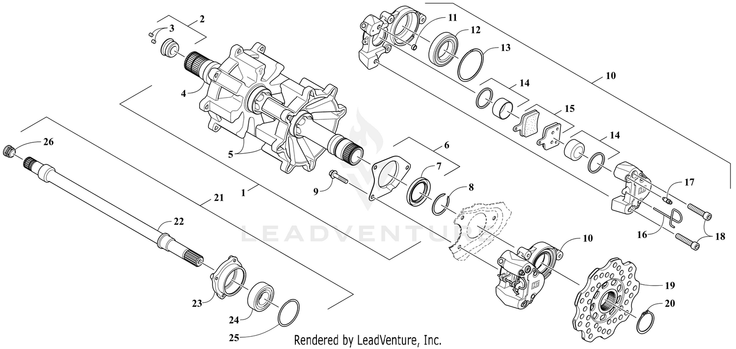 DRIVE TRAIN SHAFTS AND BRAKE ASSEMBLIES [106189]