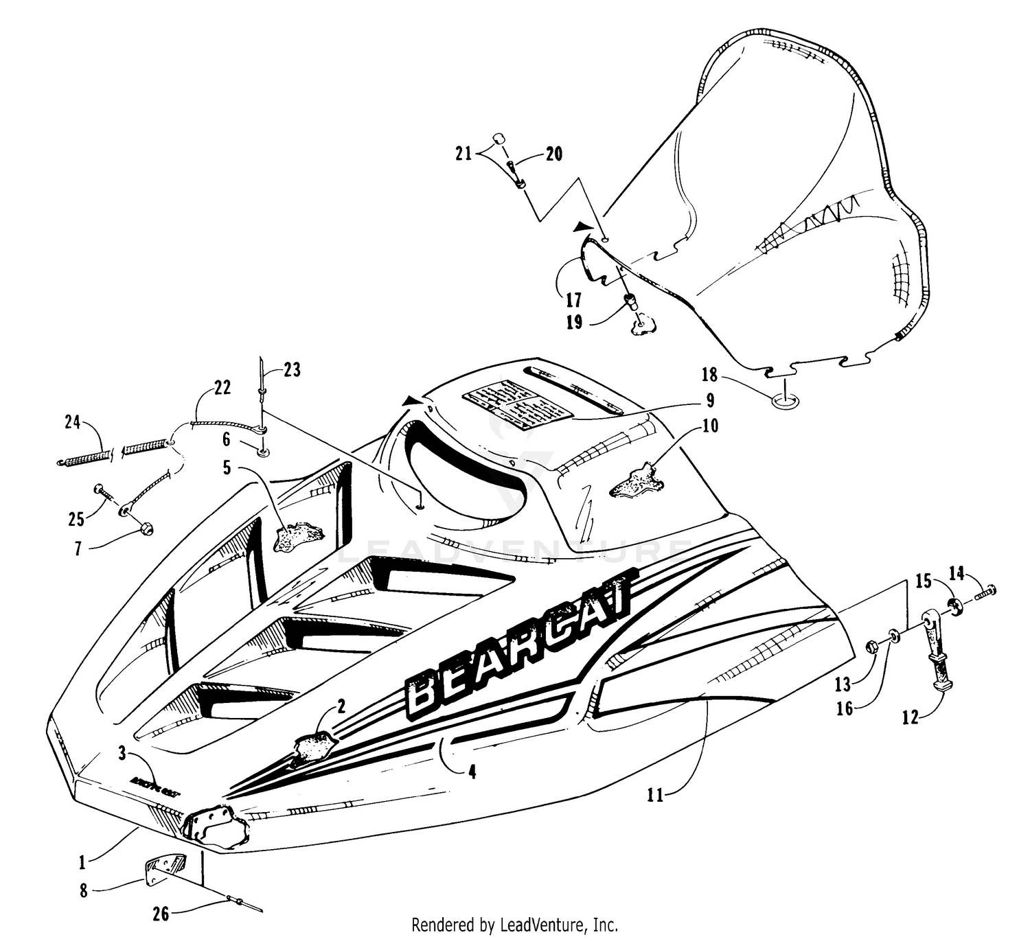 HOOD AND WINDSHIELD ASSEMBLY [63518]