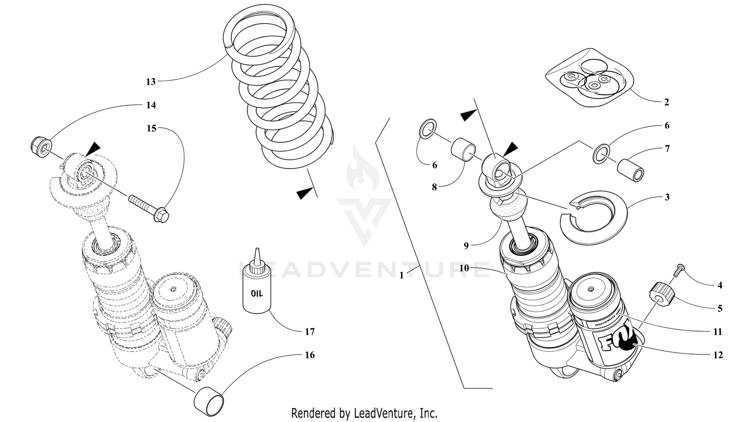 REAR SUSPENSION FRONT ARM SHOCK ABSORBER [106237]