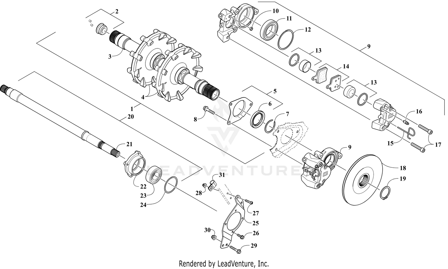 DRIVE TRAIN SHAFTS AND BRAKE ASSEMBLIES [110176]