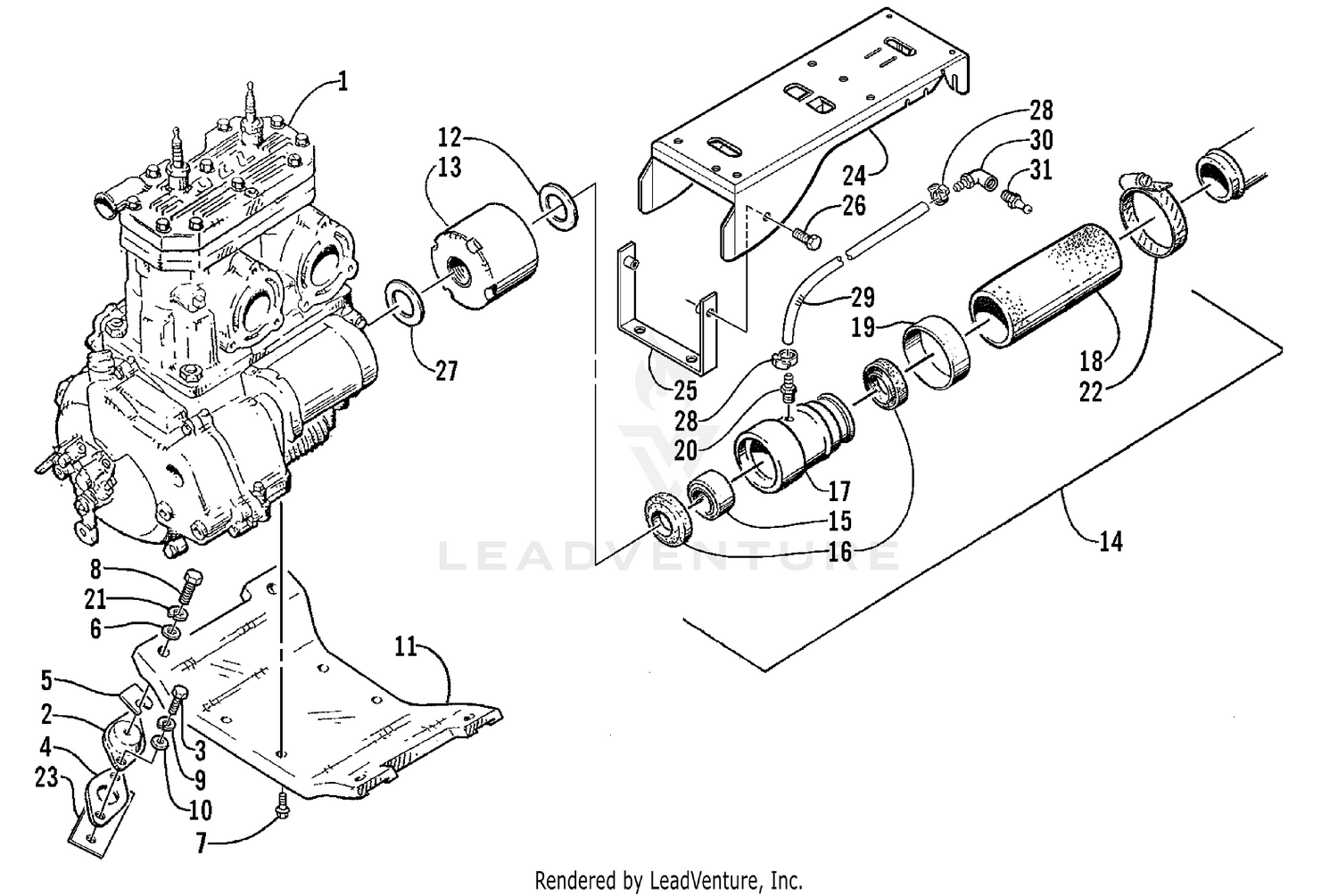 ENGINE AND RELATED ASSEMBLY [73423]