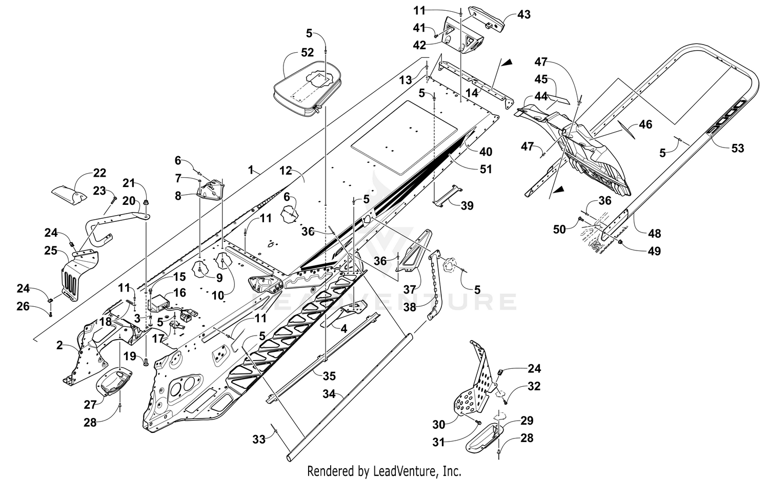 TUNNEL, REAR BUMPER, AND SNOWFLAP ASSEMBLY [103690]
