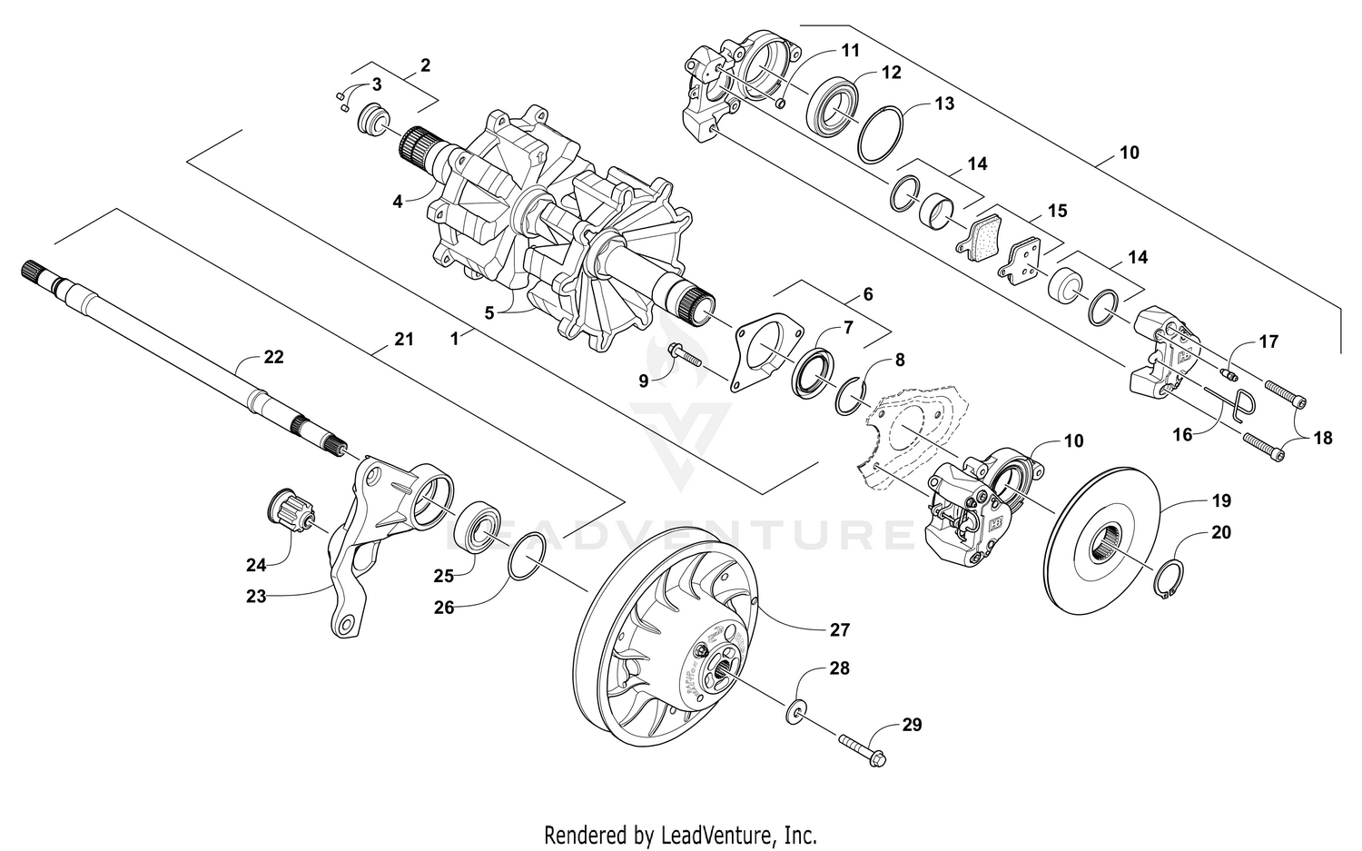 DRIVE TRAIN SHAFTS AND BRAKE ASSEMBLIES [103090]
