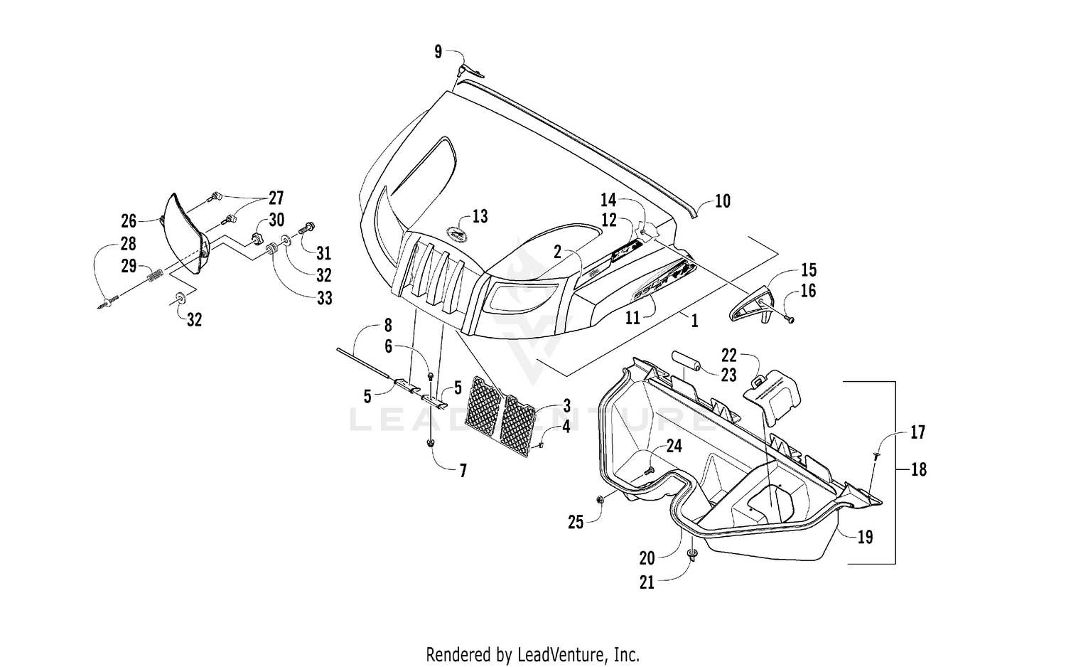 HOOD AND HEADLIGHT ASSEMBLY [99887]
