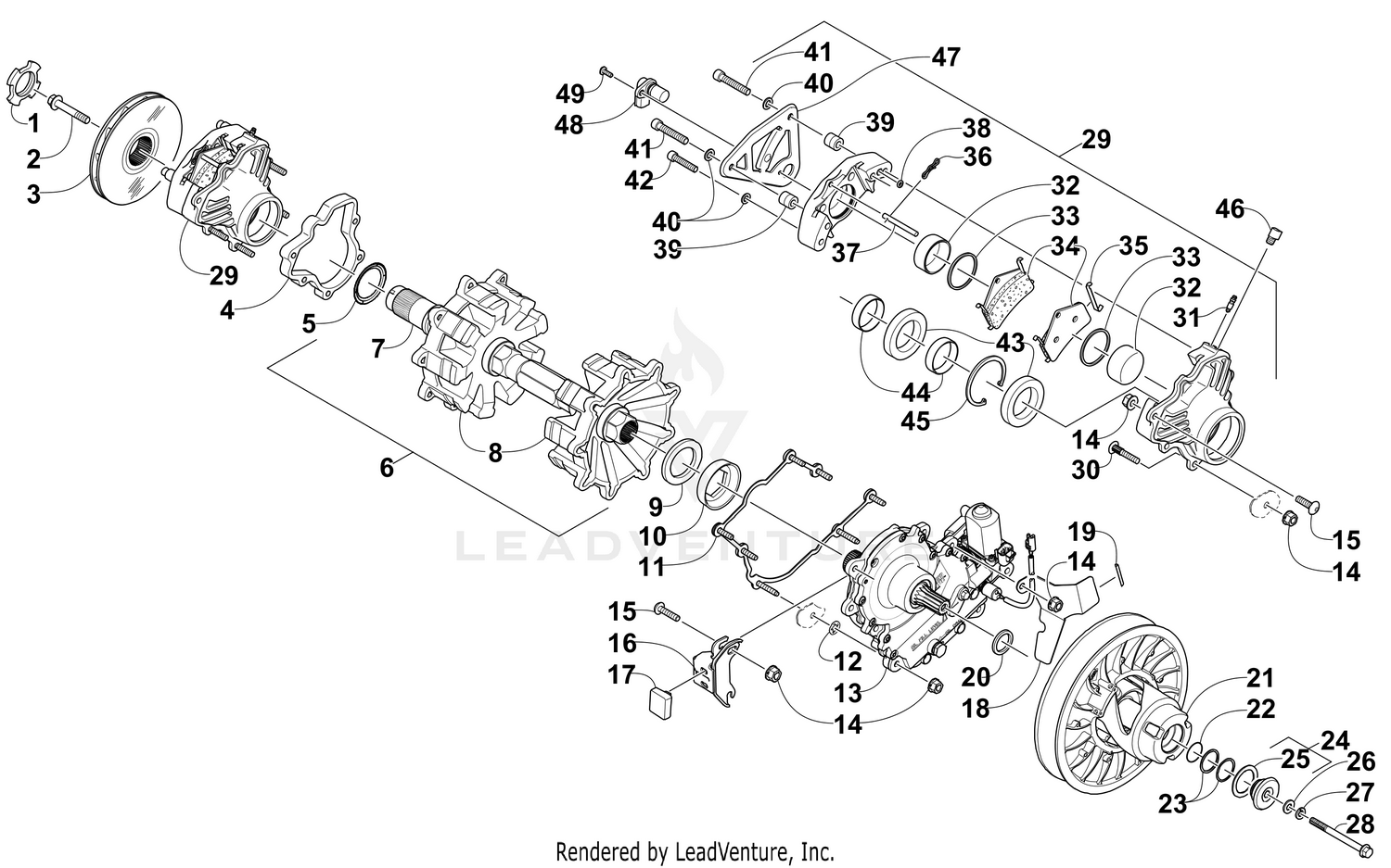 DRIVE TRAIN SHAFT AND BRAKE ASSEMBLIES [101665]