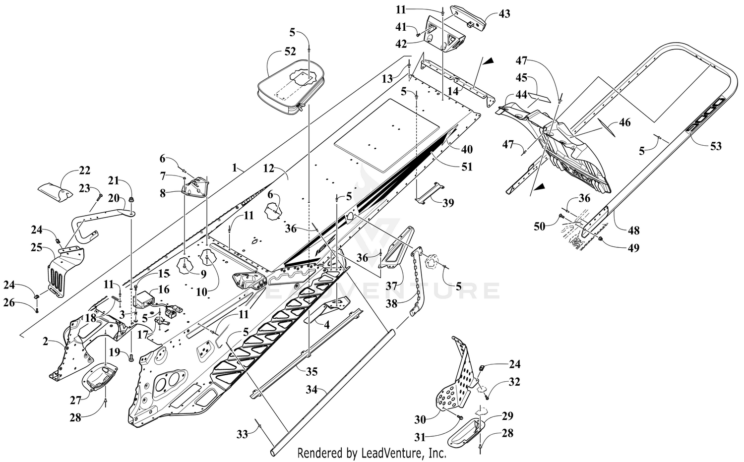TUNNEL, REAR BUMPER, AND SNOWFLAP ASSEMBLY [106177]