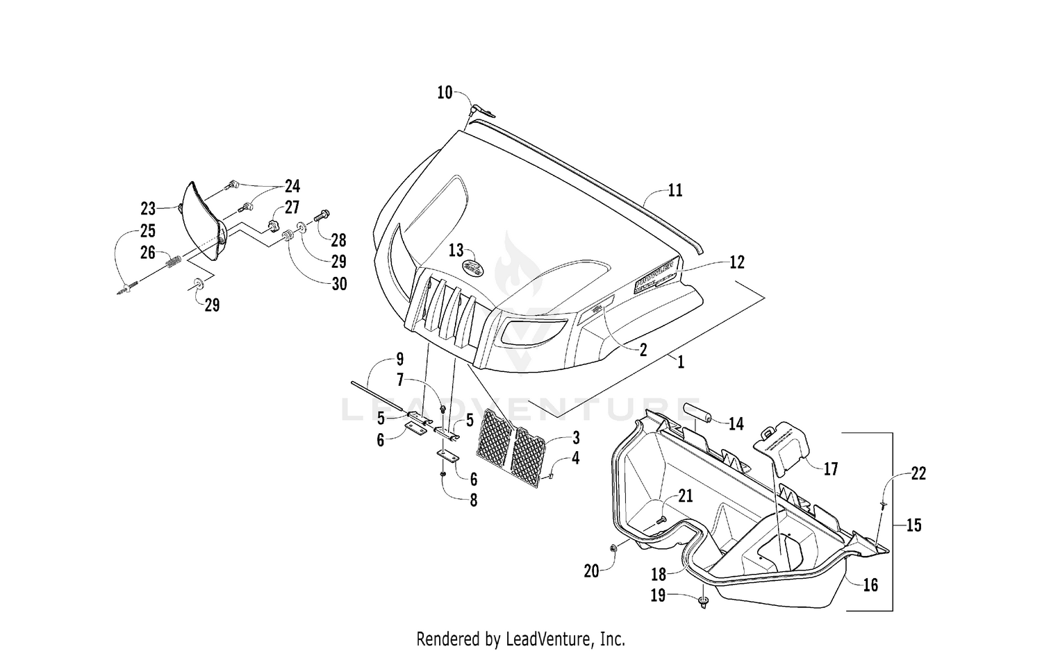 HOOD AND HEADLIGHT ASSEMBLY [92509]