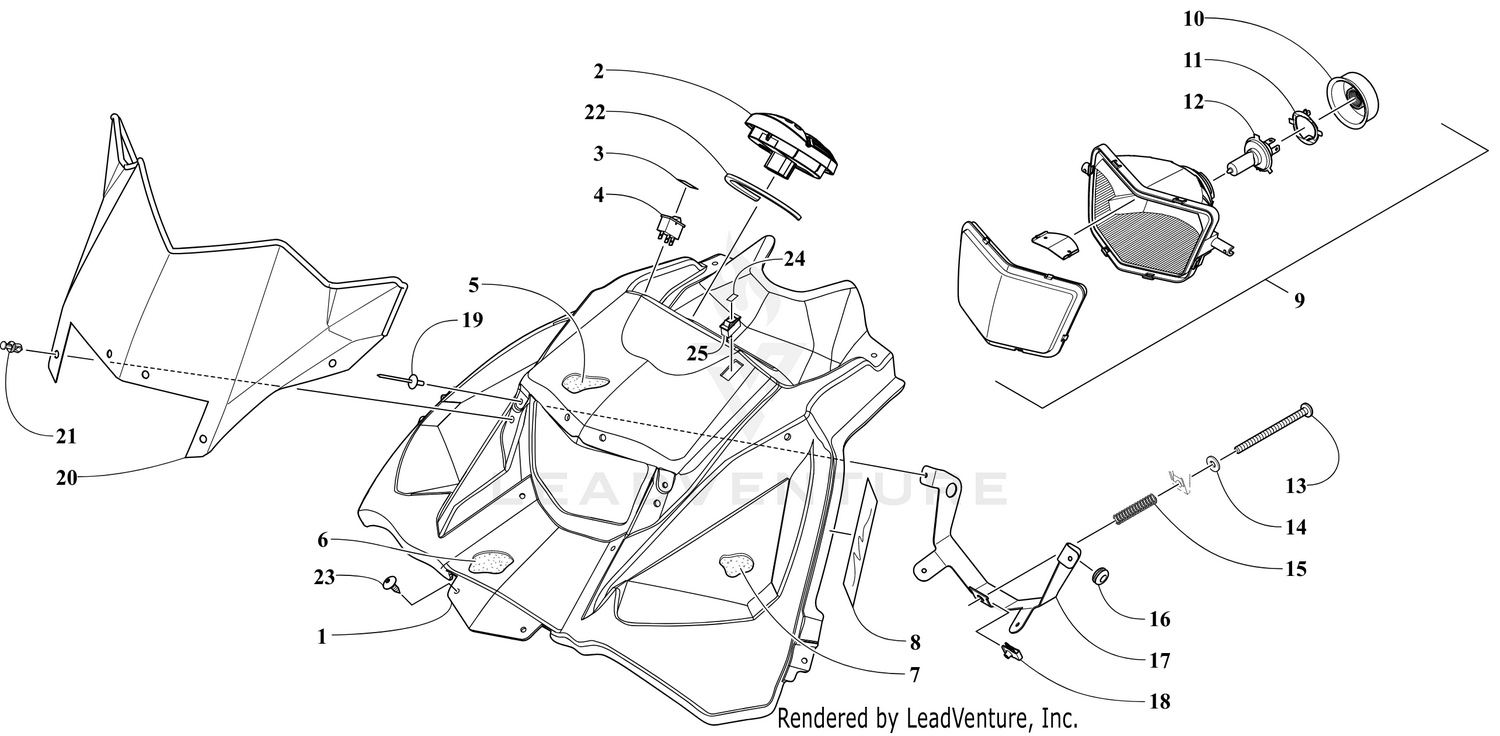 HOOD, WINDSHIELD, AND INSTRUMENTS ASSEMBLIES [108978]
