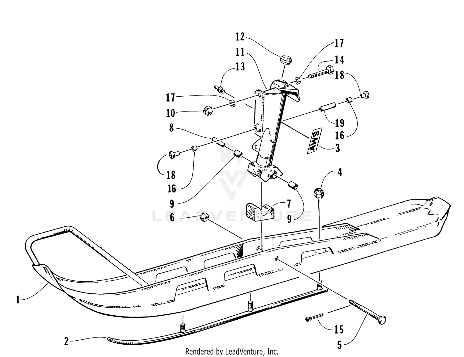 SKI AND SPINDLE ASSEMBLY [63694]