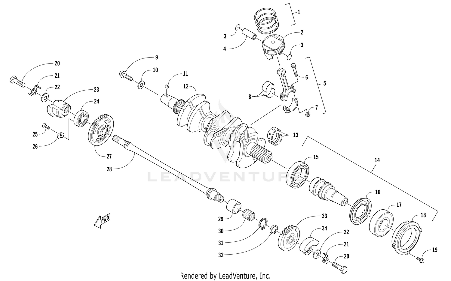 PISTON AND CRANKSHAFT ASSEMBLY [104548]