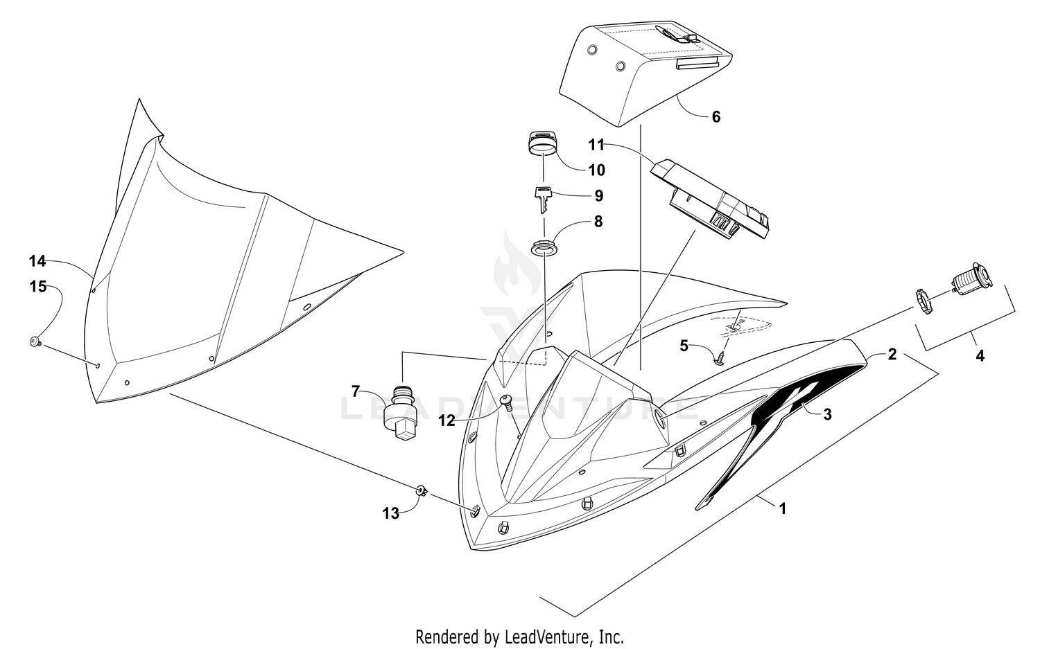 WINDSHIELD AND INSTRUMENTS ASSEMBLIES [103234]