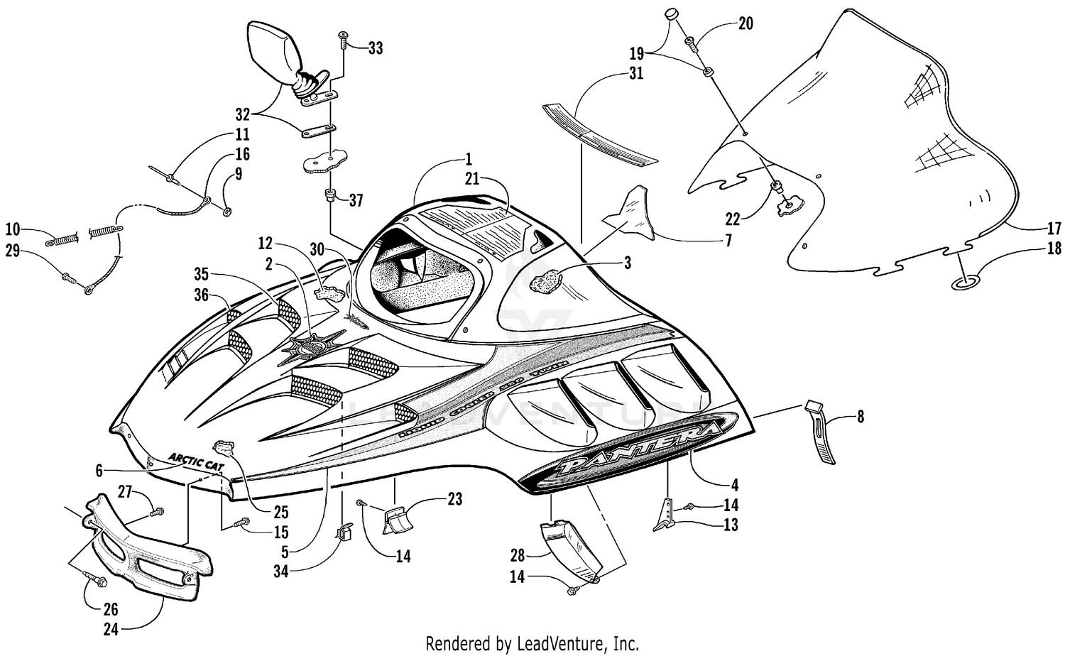 HOOD AND WINDSHIELD ASSEMBLY [75420]