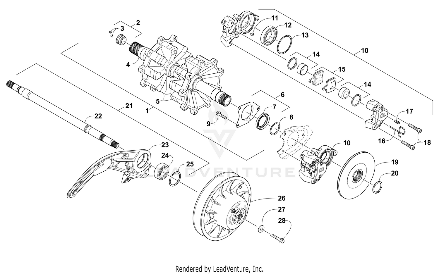 DRIVE TRAIN SHAFTS AND BRAKE ASSEMBLIES [103630]