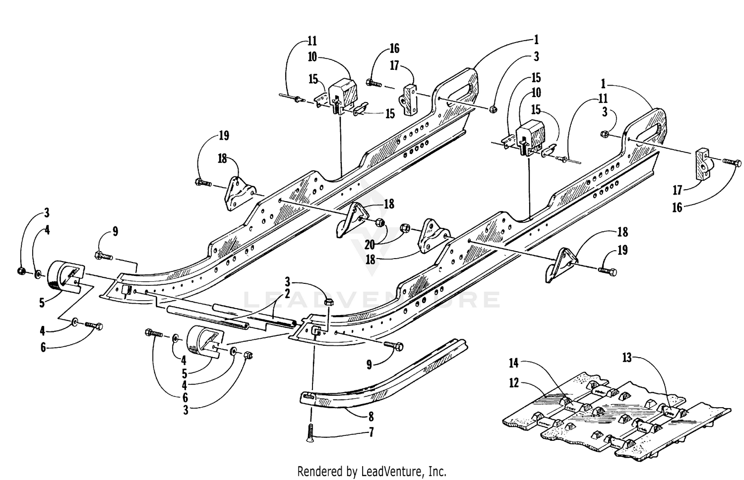 SLIDE RAIL AND TRACK ASSEMBLY [66929]