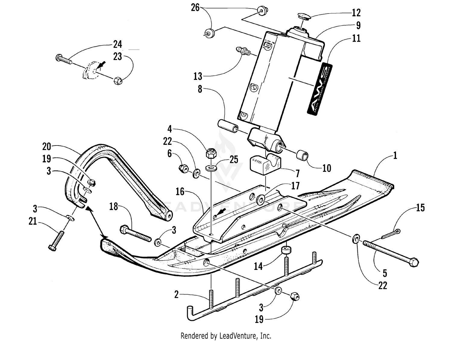 SKI AND SPINDLE ASSEMBLY (International) [76166]