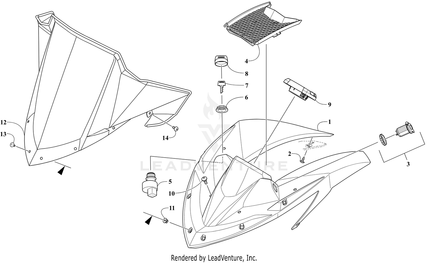 WINDSHIELD AND INSTRUMENTS ASSEMBLIES [109875]