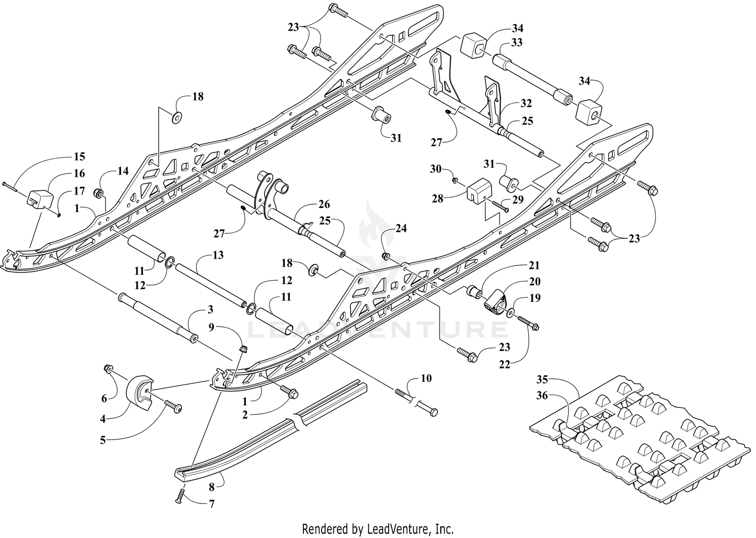 SLIDE RAIL AND TRACK ASSEMBLY [110688]