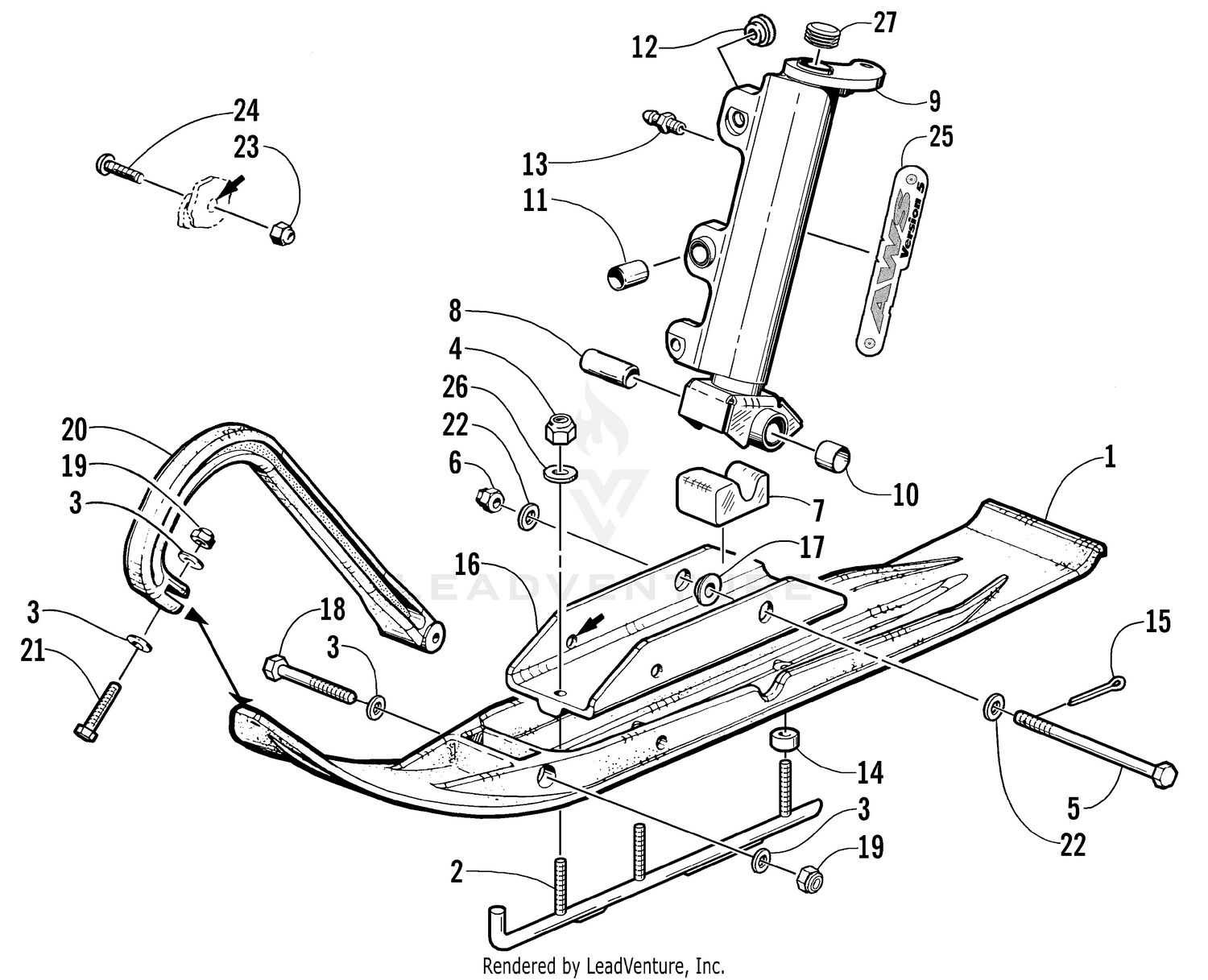 SKI AND SPINDLE ASSEMBLY [76995]