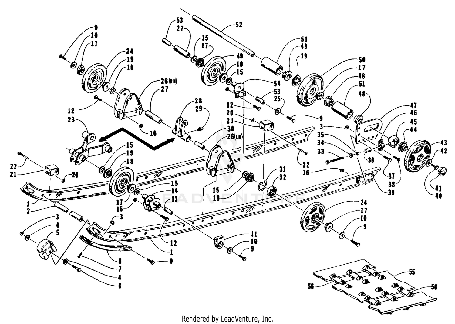 SLIDE RAIL AND TRACK ASSEMBLY [60712]