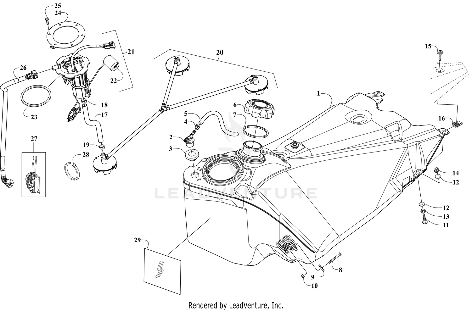 GAS TANK AND FUEL PUMP ASSEMBLY [110891]