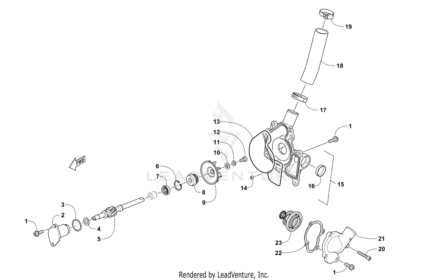 WATER PUMP AND THERMOSTAT [104902]