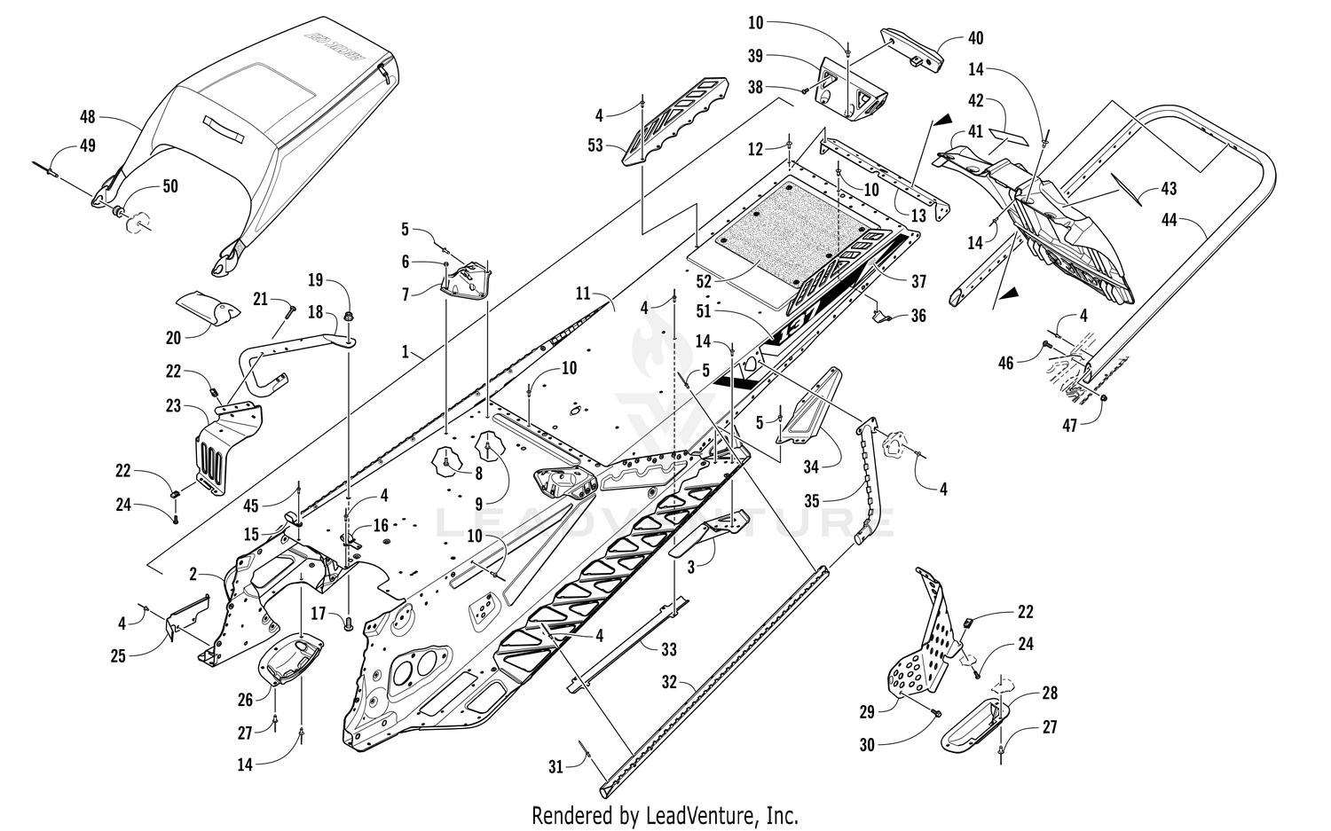 TUNNEL, REAR BUMPER, AND SNOWFLAP ASSEMBLY [104053]