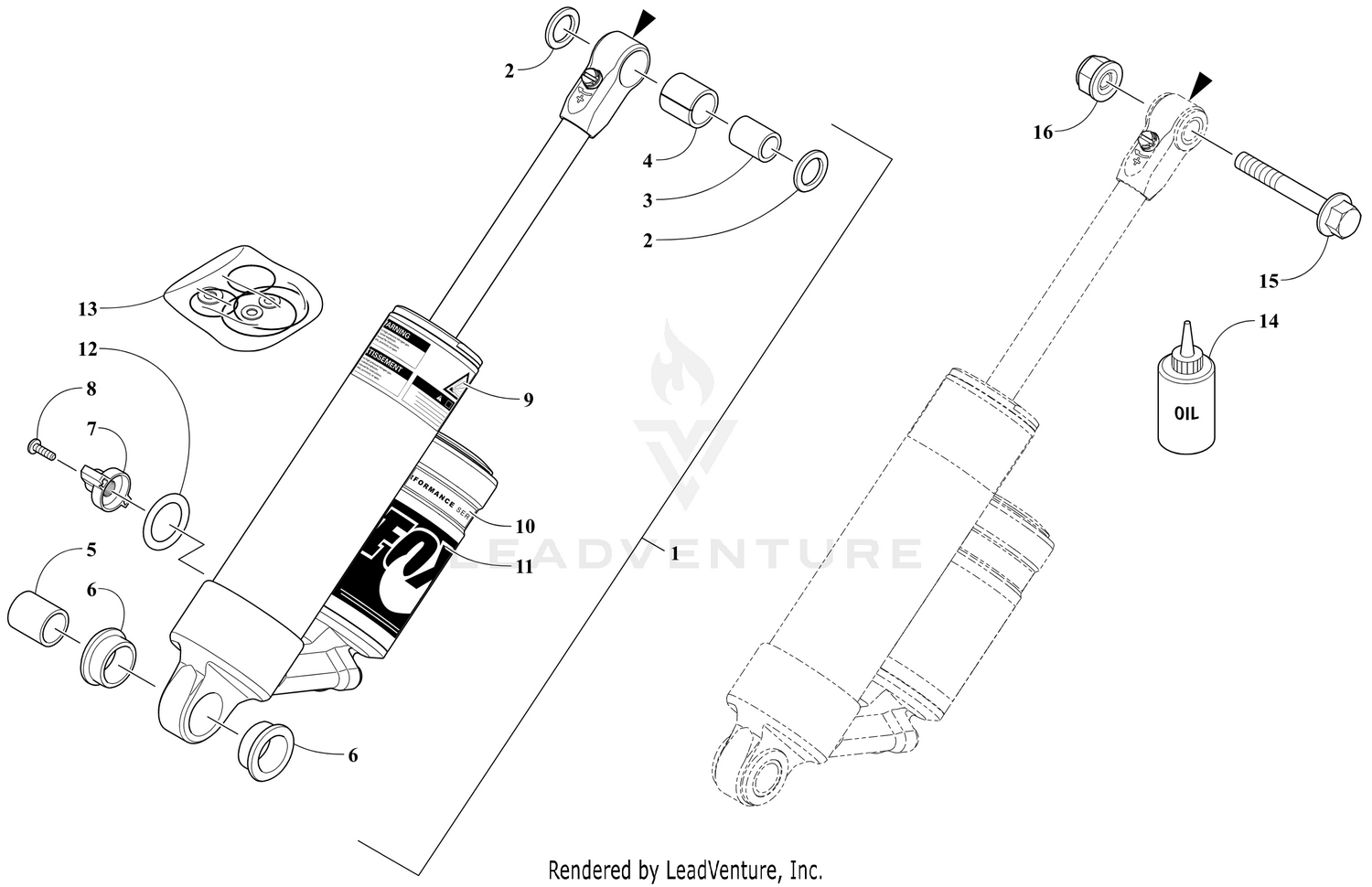 REAR SUSPENSION REAR ARM SHOCK ABSORBER [106197]