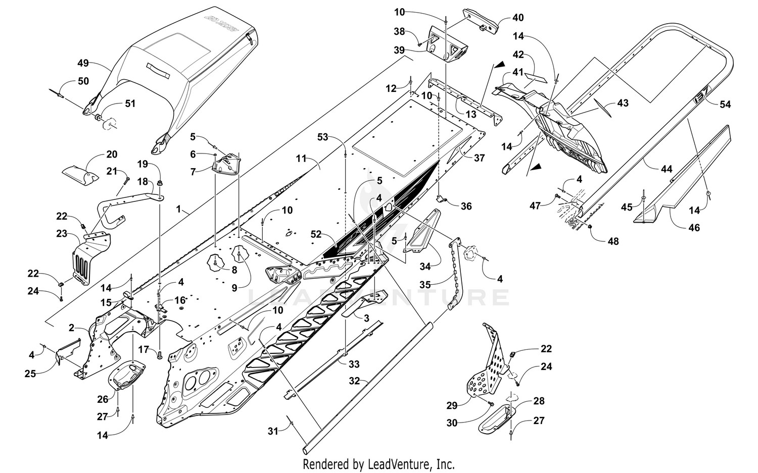 TUNNEL, REAR BUMPER, AND SNOWFLAP ASSEMBLY [105285]