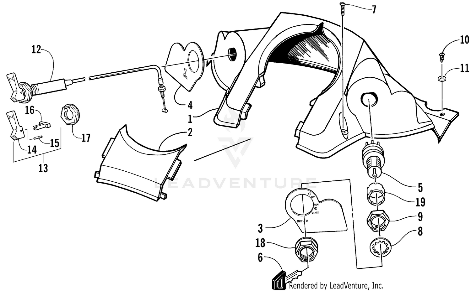 CONSOLE AND SWITCH ASSEMBLY [75966]