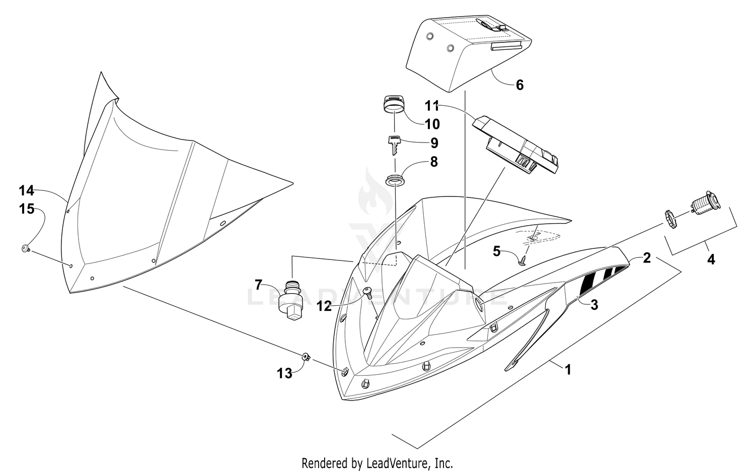 WINDSHIELD AND INSTRUMENTS ASSEMBLIES [101266]