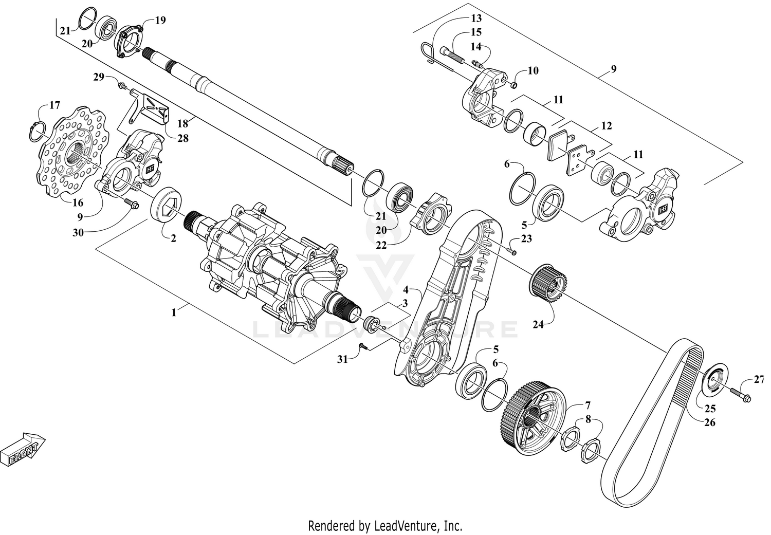 DRIVE TRAIN SHAFTS AND BRAKE ASSEMBLIES [110657]