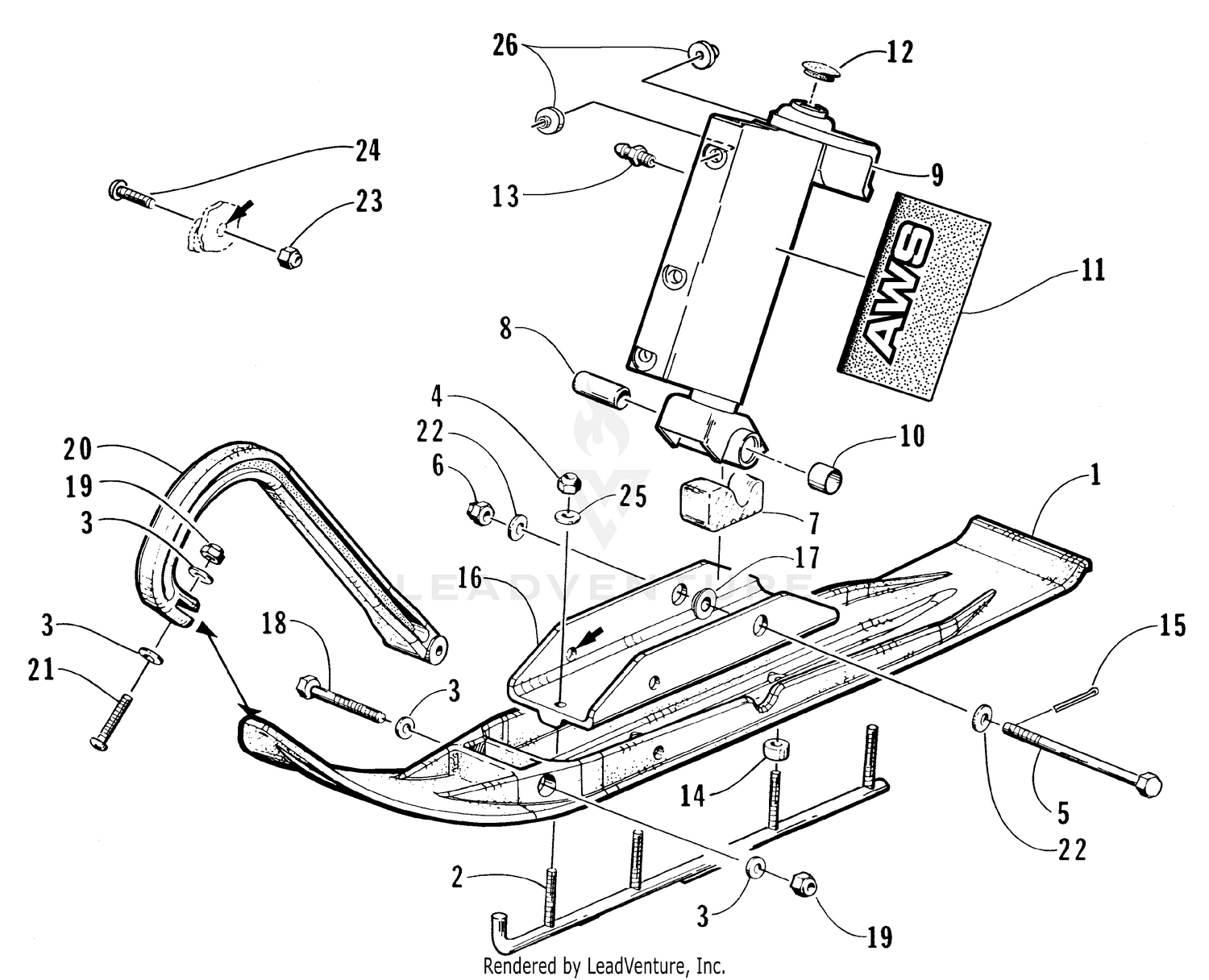 SKI AND SPINDLE ASSEMBLY [66739]