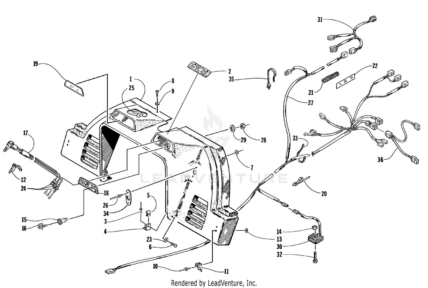 CONSOLE, SWITCHES, AND WIRING ASSEMBLIES [66679]