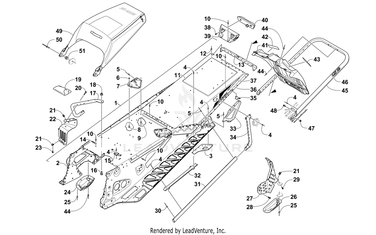 TUNNEL, REAR BUMPER, AND SNOWFLAP ASSEMBLY [106219]