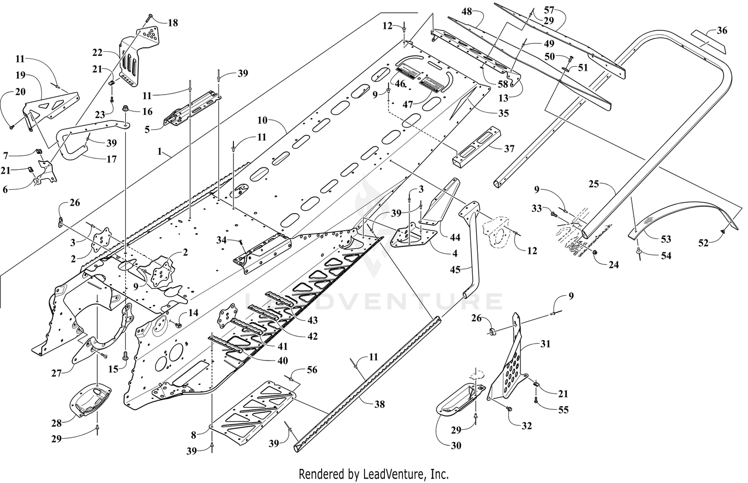 TUNNEL, REAR BUMPER, AND SNOWFLAP ASSEMBLY [108977]