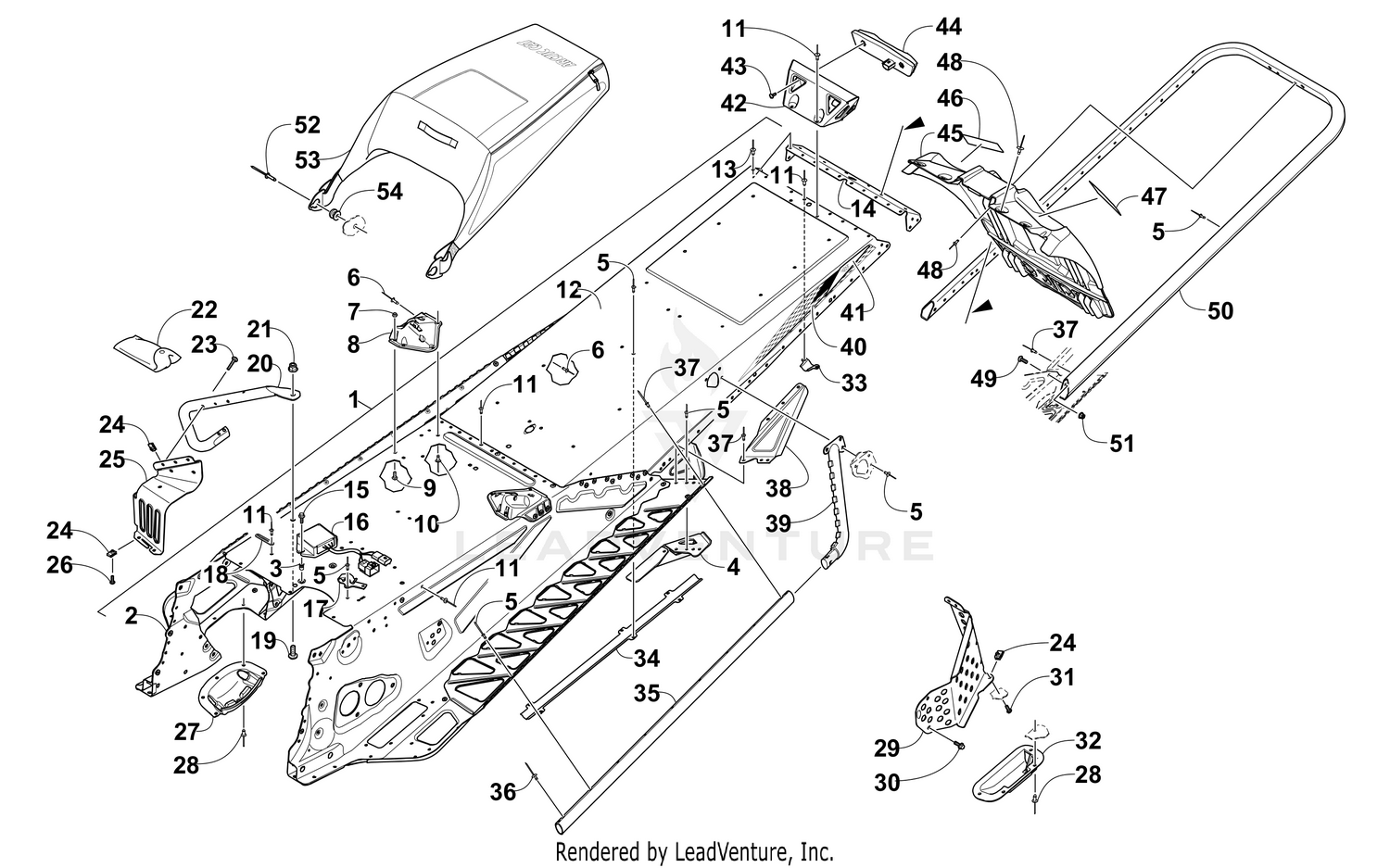TUNNEL, REAR BUMPER, AND SNOWFLAP ASSEMBLY [102154]