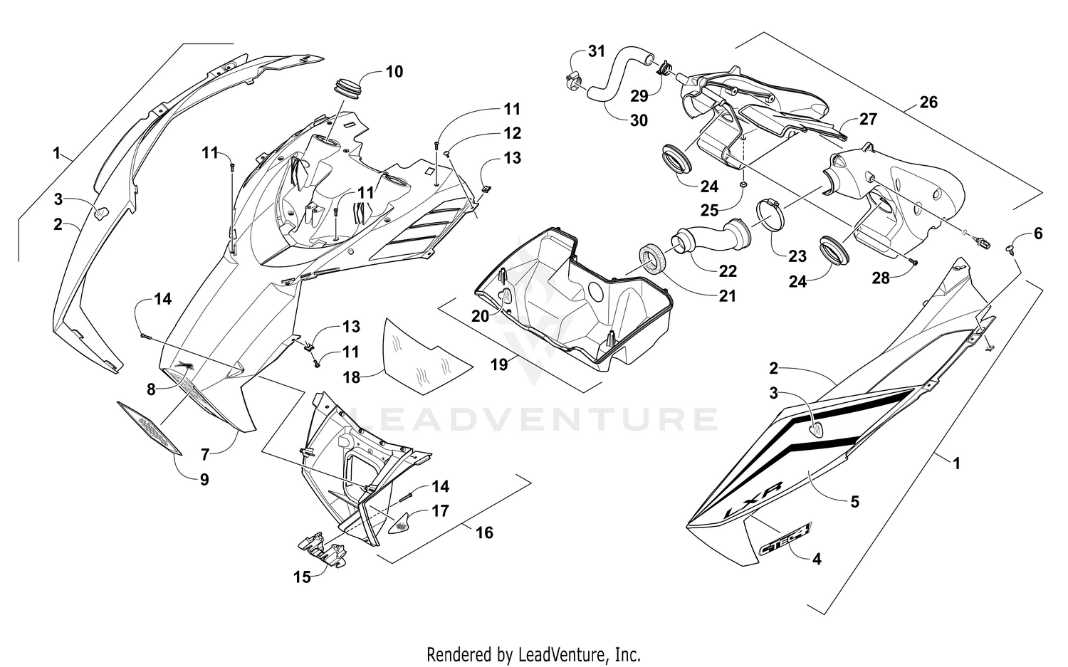 HOOD AND AIR INTAKE ASSEMBLY [106220]