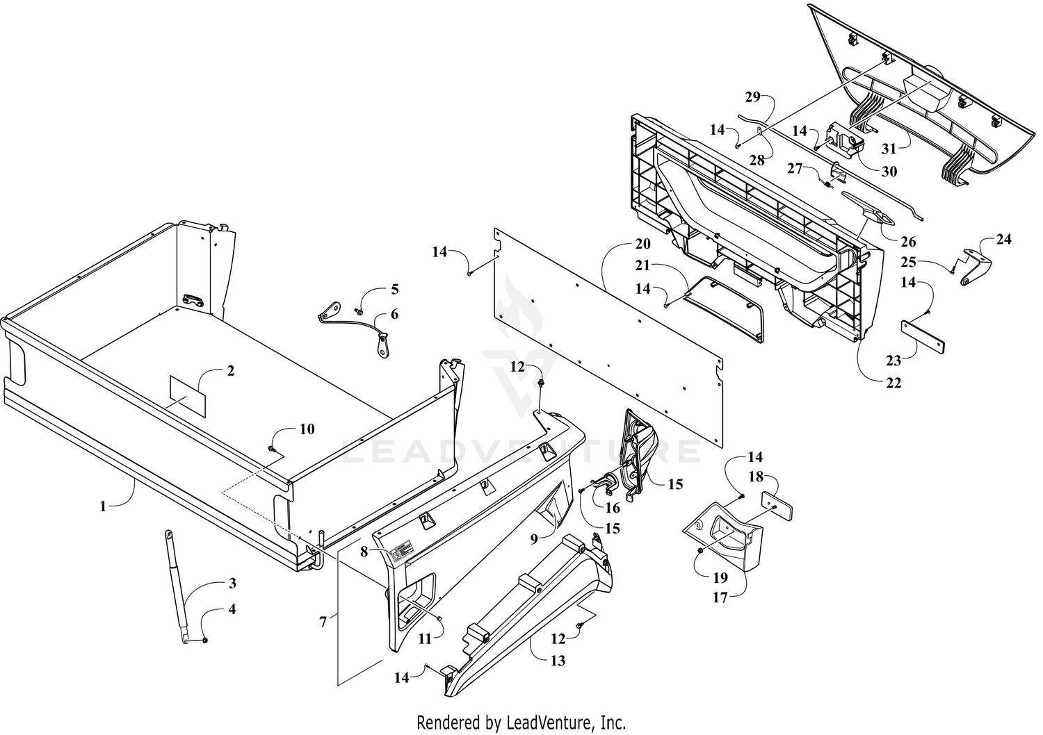 CARGO BOX AND TAILGATE ASSEMBLY [304005]
