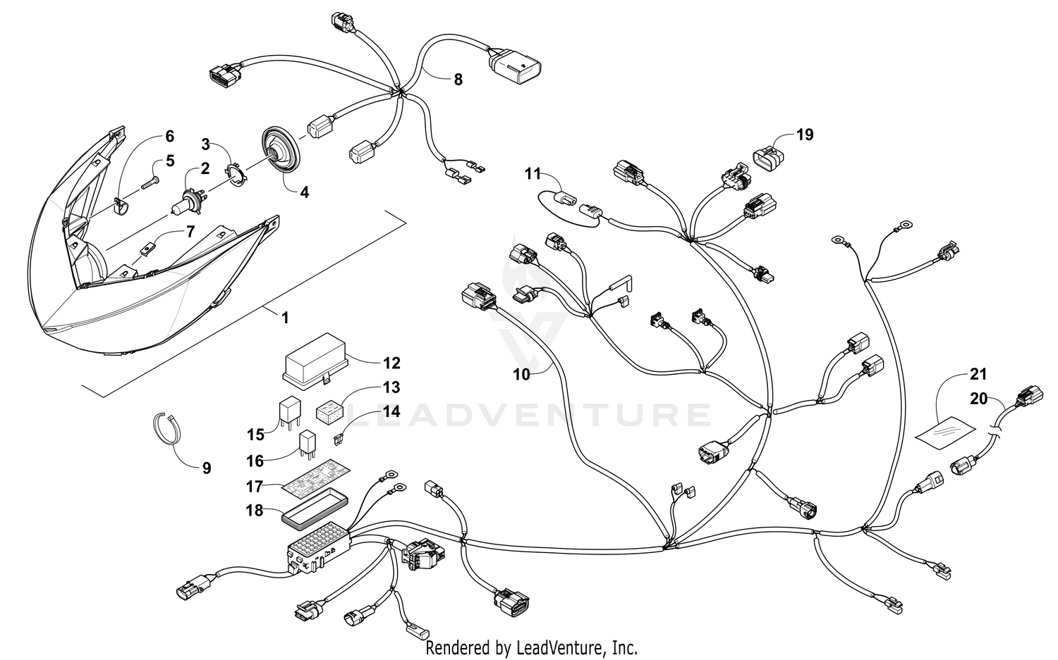 HEADLIGHT AND WIRING ASSEMBLIES [106312]