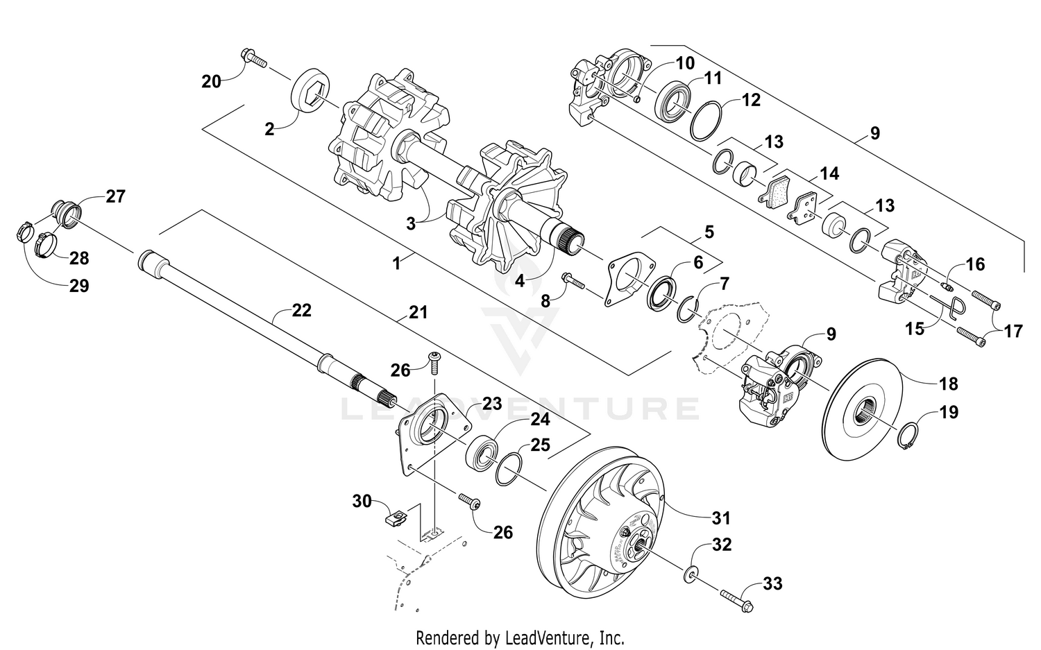 DRIVE TRAIN SHAFTS AND BRAKE ASSEMBLIES [102915]