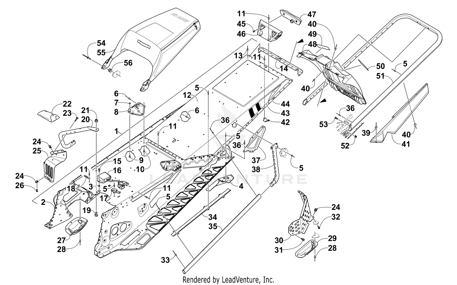 TUNNEL, REAR BUMPER, AND SNOWFLAP ASSEMBLY [102158]