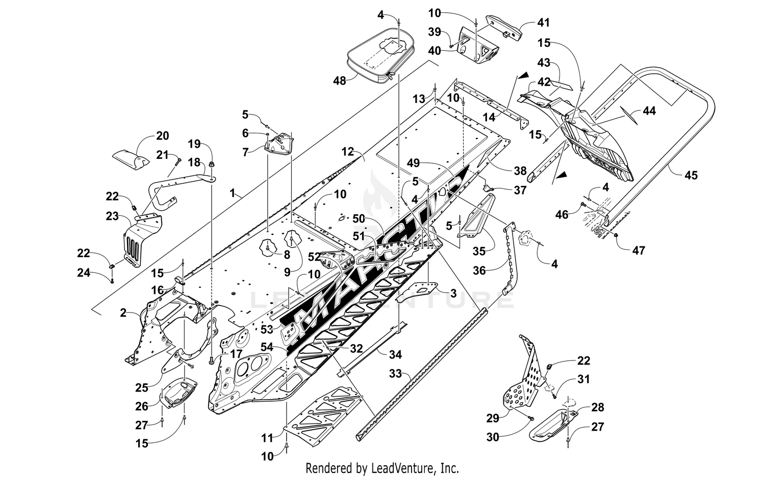 TUNNEL, REAR BUMPER, AND SNOWFLAP ASSEMBLY [102839]