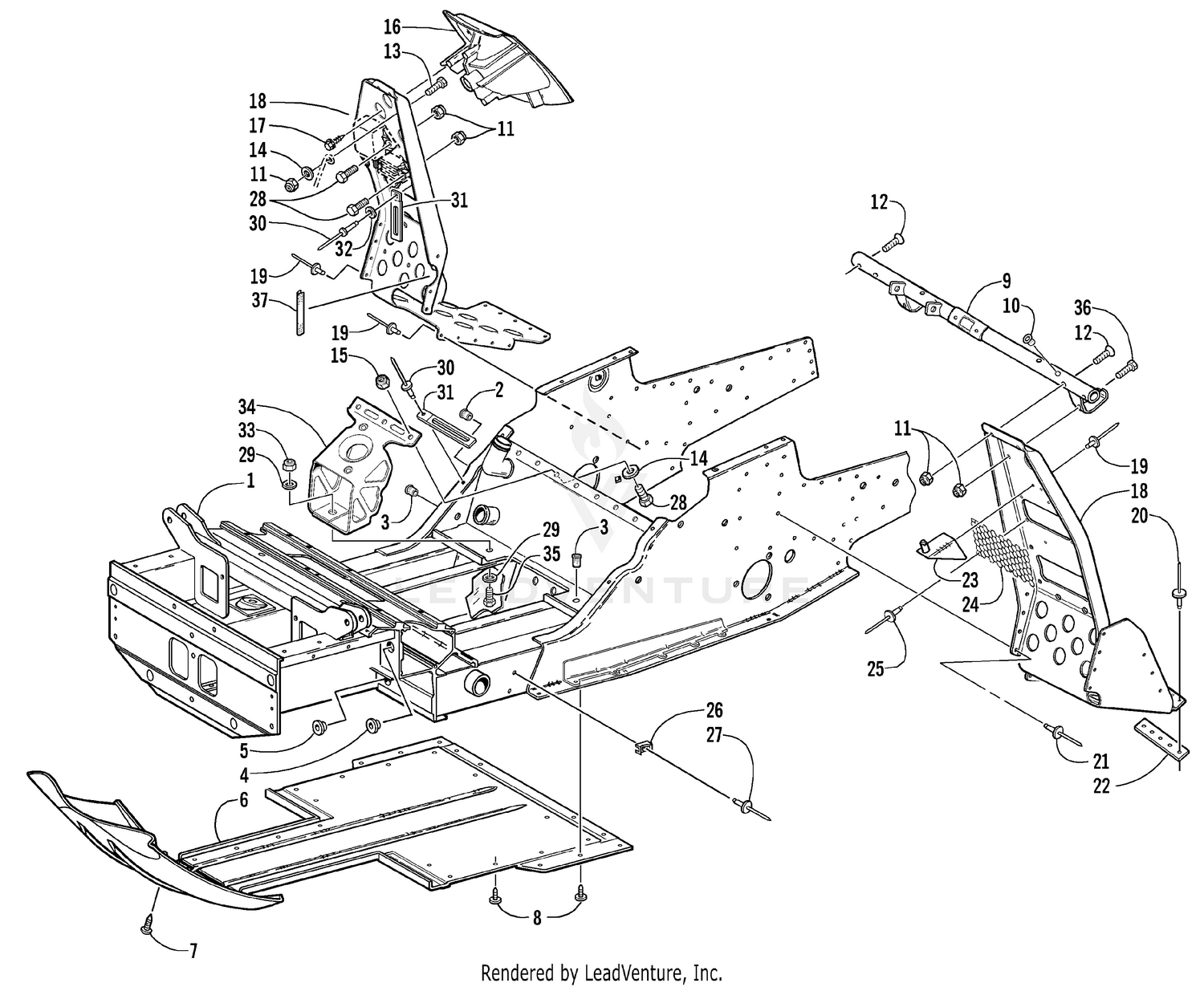 FRONT FRAME AND FOOTREST ASSEMBLY [60061]