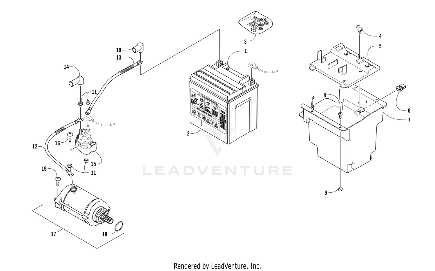 BATTERY AND STARTER MOTOR ASSEMBLY [301423]