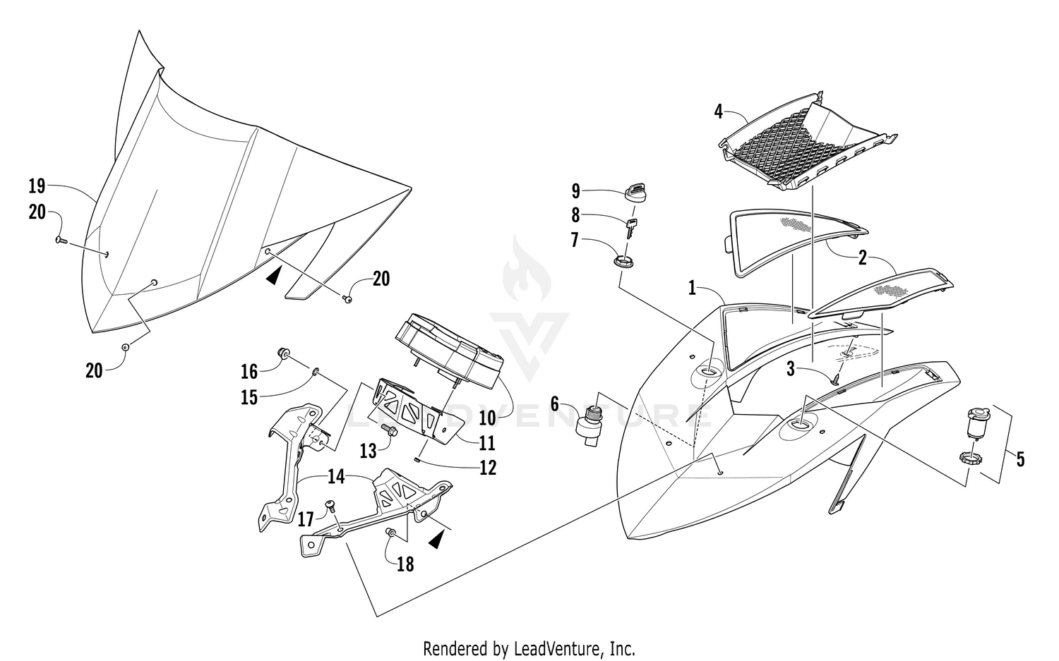 WINDSHIELD AND INSTRUMENTS ASSEMBLIES [103097]